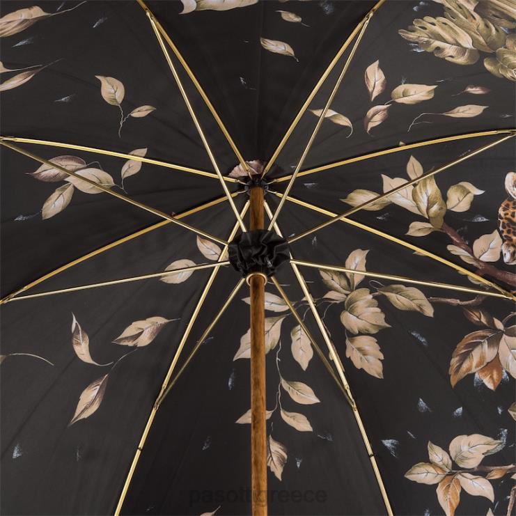 ομπρέλα | PASOTTI 397 991 b - ομπρέλα λεοπάρ με υπέροχο εσωτερικό και λαβή από μπαμπού διπλό ύφασμα 2N6B8403 για άνδρες και γυναίκες